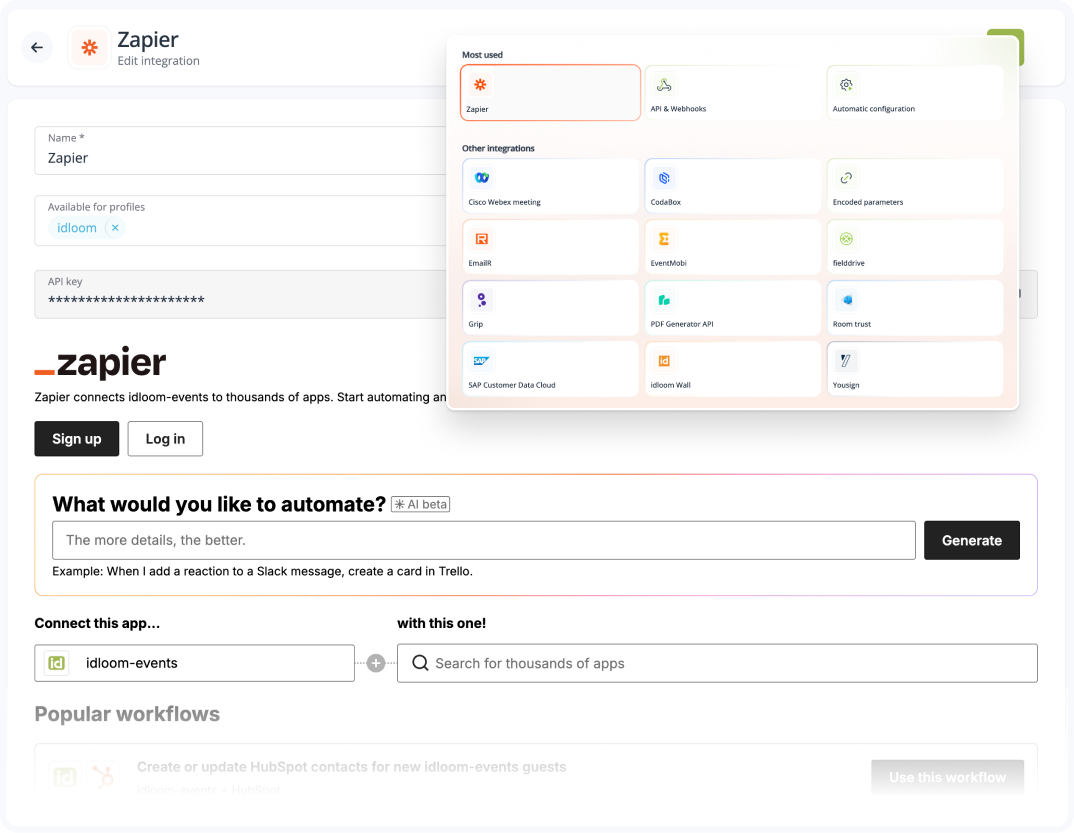 Maximisez l'efficacité de votre workflow avec l'intégration améliorée de Zapier dans idloom