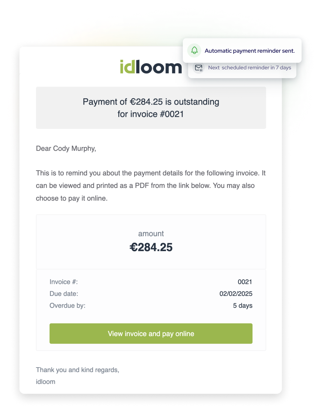 Automating Payment Reminders & Tracking with idloom event management software